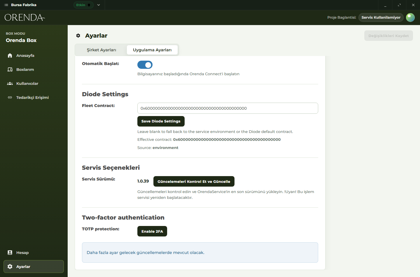 Account settings